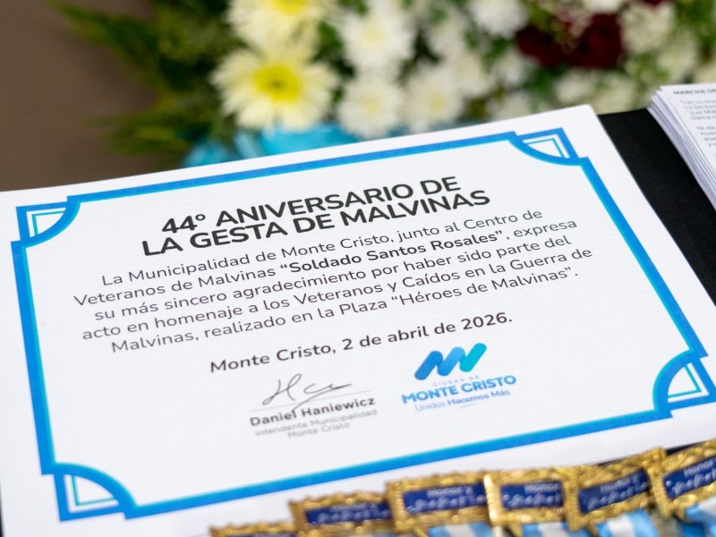 Monte Cristo rindió homenaje a los héroes de Malvinas